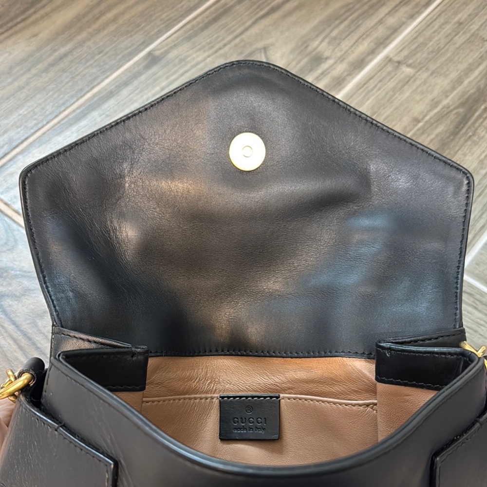 Gucci Black and Gold Clutch with Pearl Accents - Picture 3 of 4